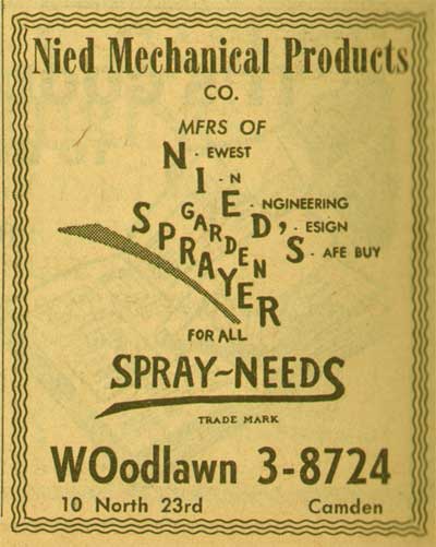 Nied Mechanical Products Co. — New Jersey Bell Yellow Pages, 1955