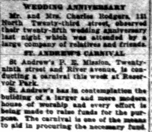 Wedding Anniversary — Camden Daily Courier, June 2, 1920