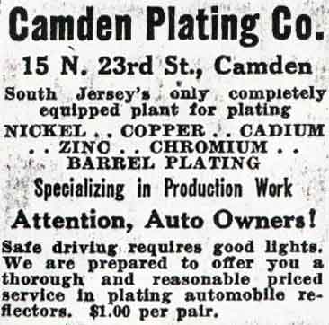 Camden Plating Co. Advertisement — Camden Courier-Post, October 21, 1936