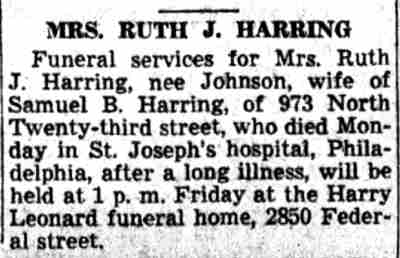 Mrs. Ruth J. Harring — Camden Courier-Post, July 21, 1943