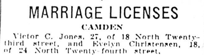 Marriage Licenses — Camden Courier-Post, December 13, 1930