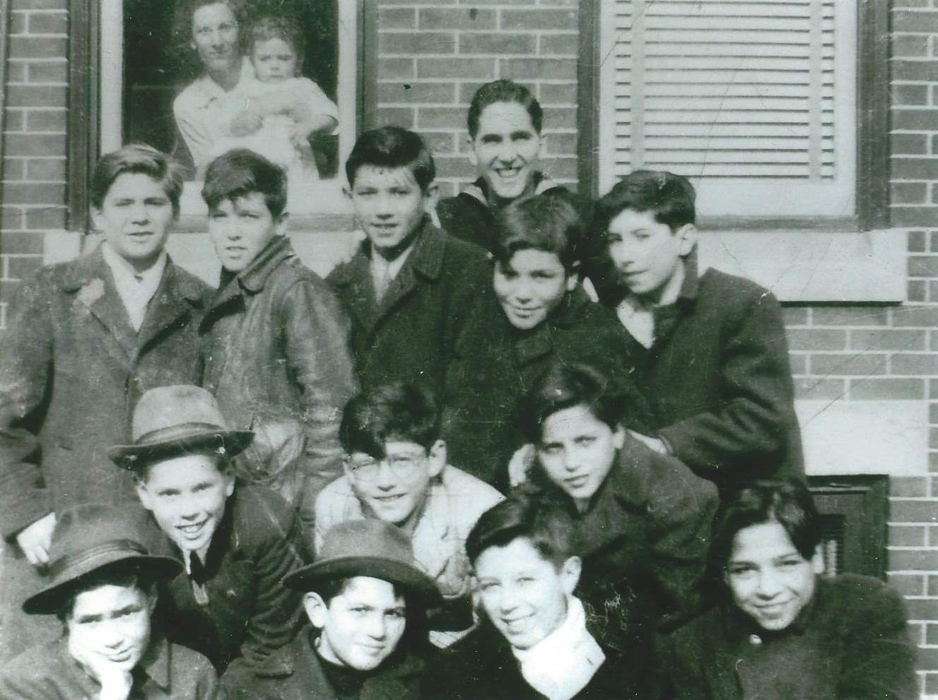 Beckett Street neighbors gathered on a Sunday, circa World War II, taken in front of 329 Beckett Street, Camden NJ
