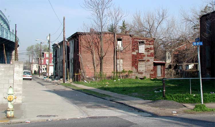 Birch Street looking west from North 3rd Street, April 18, 2004