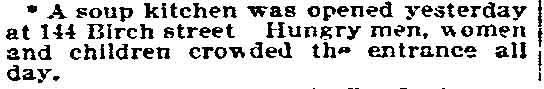Soup kitchen at 144 Birch Street, Philadelphia Inquirer, December 21, 1894
