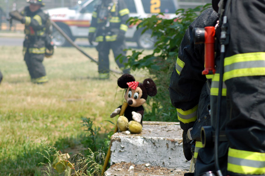 Fire fighters unable to find Mickey Mouse at 528 Borton Street, June 1, 2008