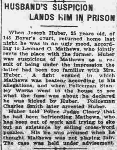 Husband's Suspicion Lands Him in Prison — Camden Post-Telegram, December 22, 1925
