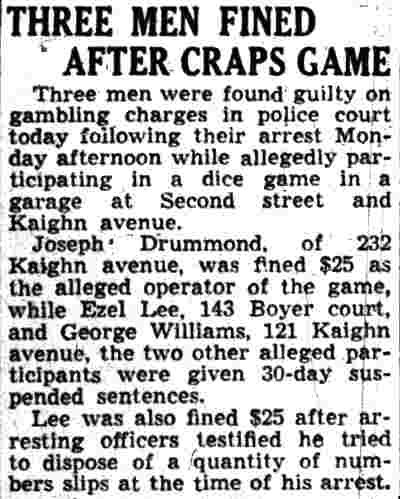 Three Men Fined After Craps Game — Camden Courier-Post, October 3, 1945