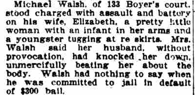 Michael Walsh assault on wife — Camden Post-Telegram, May 31, 1913