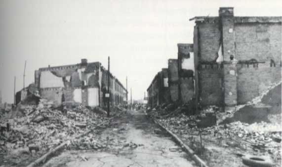 Looking east on the 200 block of Burns Street the day after the Poet's Row fire