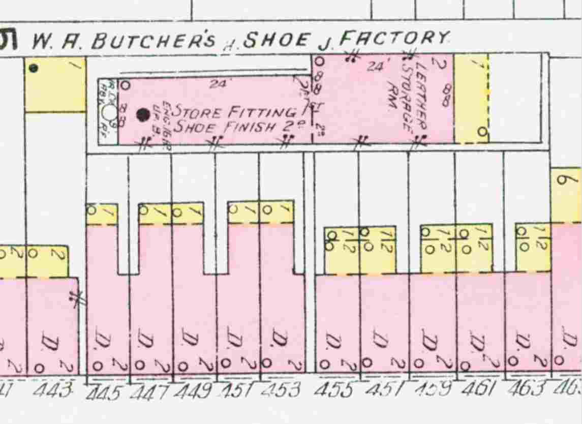 1906 Sanborn Map showing Butcher's Alley, Camden NJ
