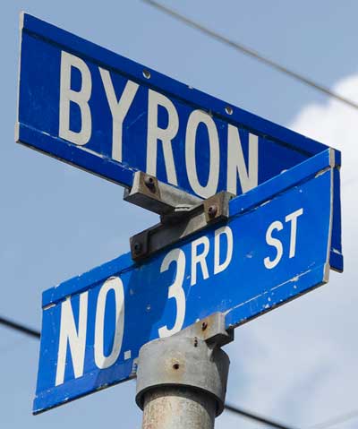 North 3rd Street and Byron Street intersection sign, Camden NJ