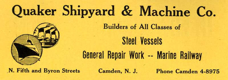 Quaker Shipyard and Machine Company, 1947 directory advertisement