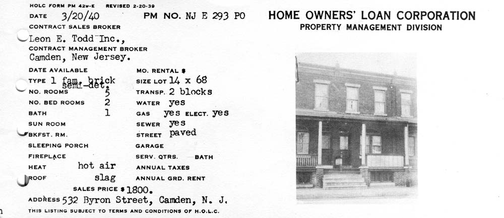 532 Byron Street, March 1940 (rear view)