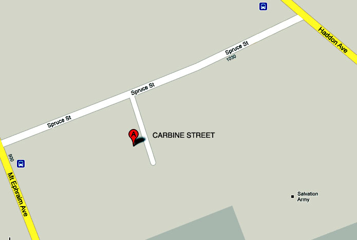 Carbon Street map, also known as Carbine Street, Camden NJ