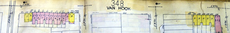 630-686 Van Hook Street, 1962 Sanborn fire insurance map