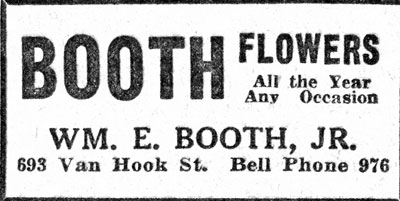 Booth's Flowers, 693 Van Hook Street, February 20, 1936