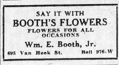 Booth's Flowers, 693 Van Hook Street, March 12, 1930