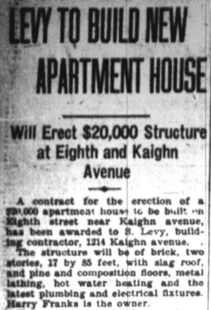 S. Levy Company construction announcement, 632-646 Van Hook Street — Camden Courier-Post, January 9, 1928
