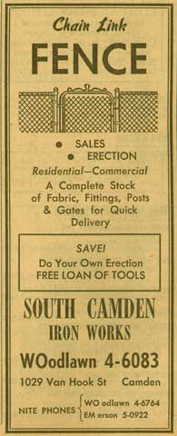 South Camden Iron and Steel Company, 1029 Van Hook Street, 1955 NJ Bell Yellow Pages