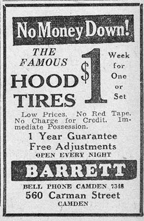 Barrett Tire, 560 Carman Street, Camden Courier-Post, March 28, 1932