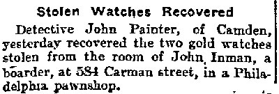 584 Carman Street, Philadelphia Inquirer, July 29, 1904
