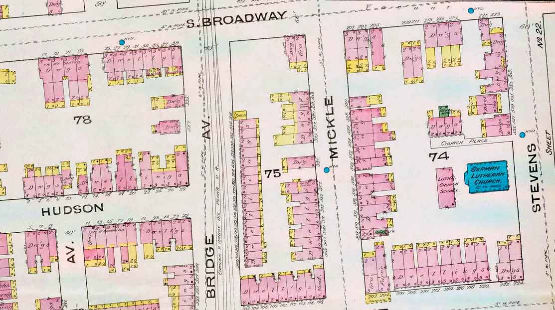 1885 Sanborn Map, Church Place (sheet 1)