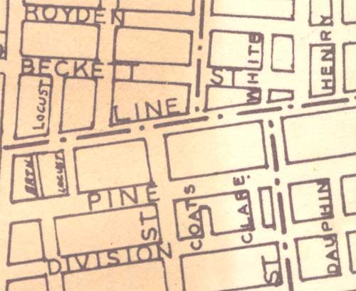 1946 Map of Camden showing Clare Street area