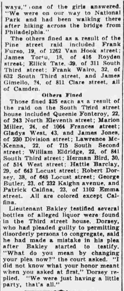 20 Taken in Raids Are Fined $850 (continued), Camden Courier-Post, January 26, 1932