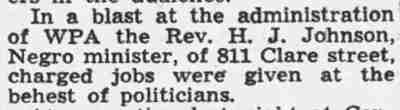 WPA Blast — Rev. H.J. Johnson, 811 Clare Street, Camden Courier-Post, May 13, 1938