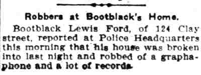 Robbers at Bootblack's Home — Lewis Ford, 124 Clay Street, Camden Post-Telegram, March 14, 1911