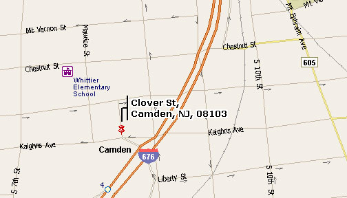 Clover Street map, Camden NJ