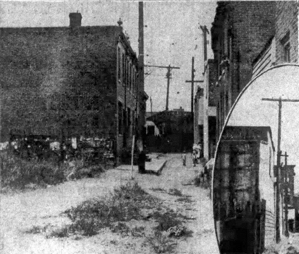 Coates Alley as seen from Spruce Street — Camden Courier-Post, September 19, 1932