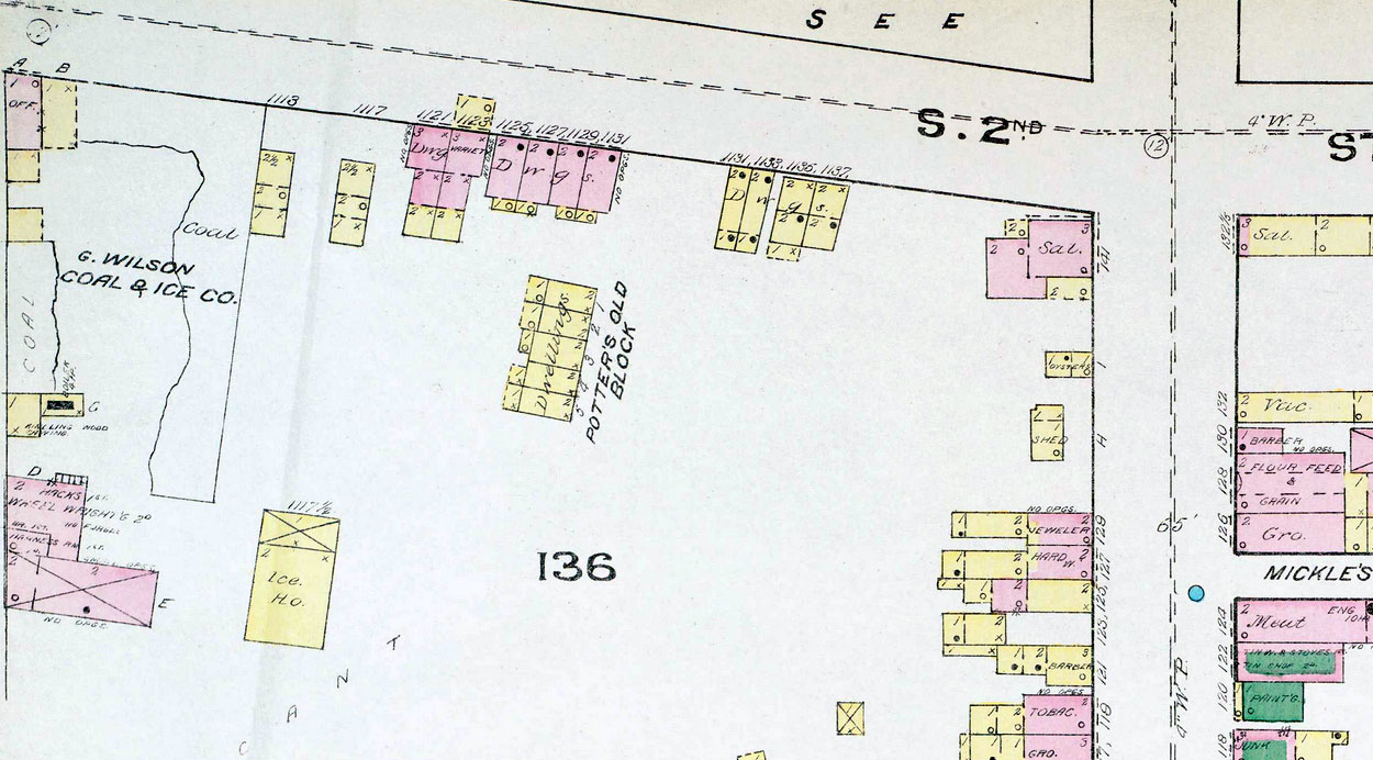 Cox Street area — 1885 Sanborn Fire Insurance Map