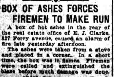 Box of Ashes Forces Firemen to Make Run
