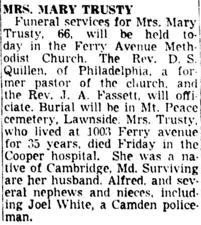 Mrs. Mary Trusty — Obituary