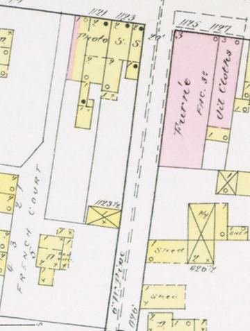 1891 Sanborn map detail, French's Court area, Camden NJ