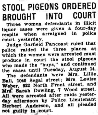 Stool Pigeons Ordered Brought Into Court, Camden Courier-Post, August 11, 1934