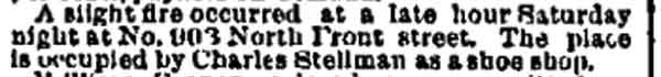 Fire at 903 North Front Street, Philadelphia Inquirer, October 6, 1884