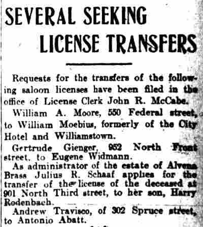 Eugene Widmann Sr., 952 North Front Street