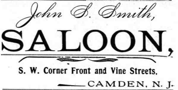 John S. Smith saloon advertisement, 643 North Front Street, 1897