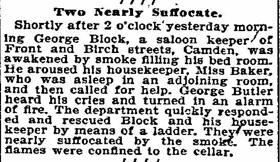 Two Nearly Suffocate — George Block, Philadelphia Inquirer, March 5, 1896