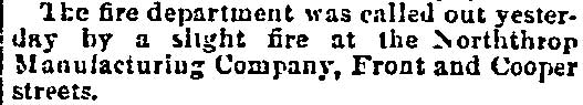 Northrop Manufacturing Company fire, Philadelphia Inquirer, December 28, 1890
