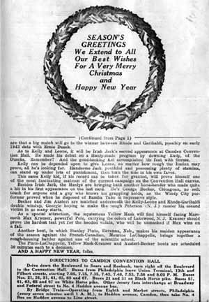 Wrestling advertisement, December 1942