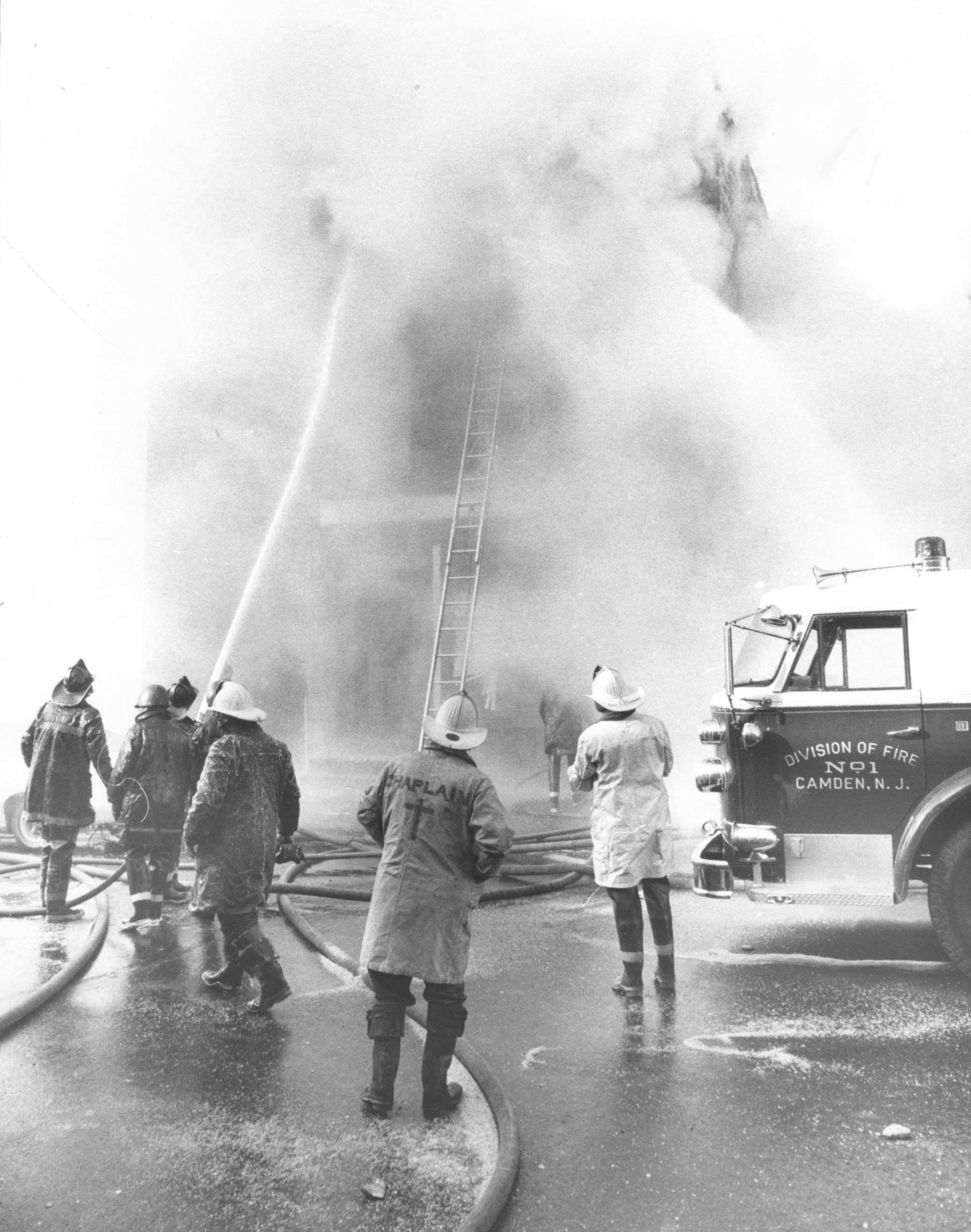 Three-alarm blaze at 813 S. 5th Street, South Camden, February 1974