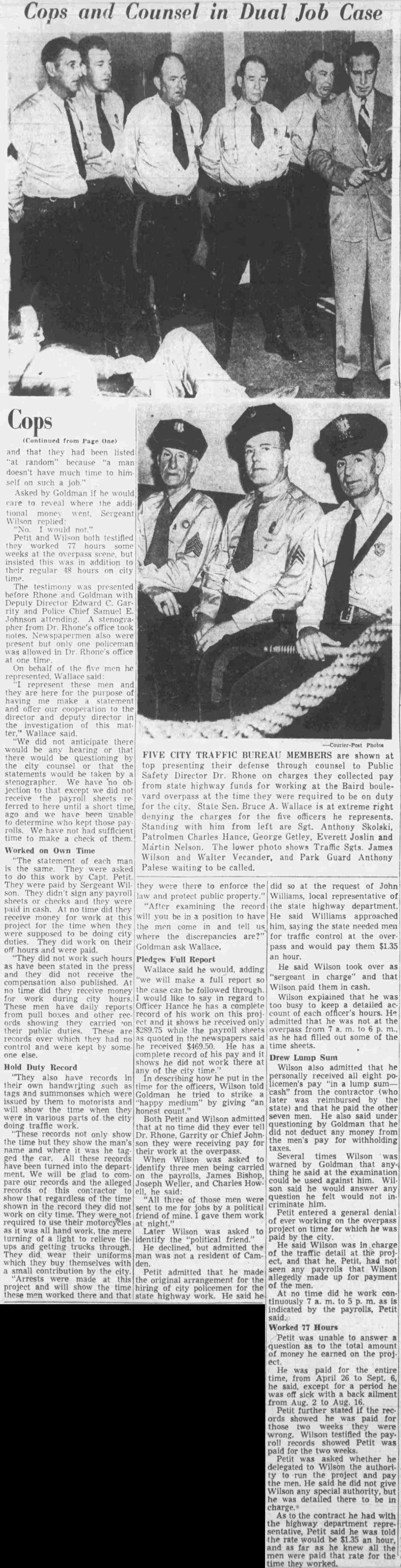 Officers and counsel in the overpass pay case, 1948