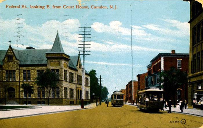 Federal Street, Looking East From Court House — around 1900