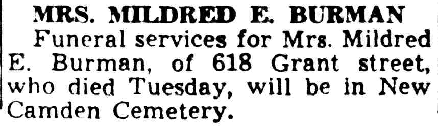 Mrs. Mildred E. Burman