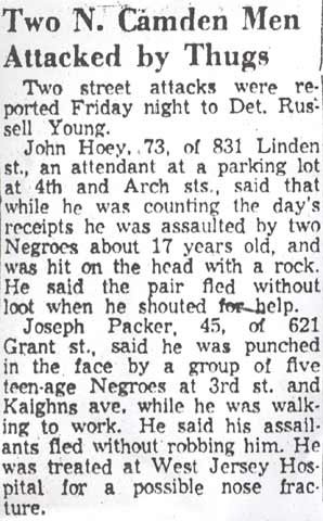 Two N. Camden Men Attacked by Thugs, December 15, 1957
