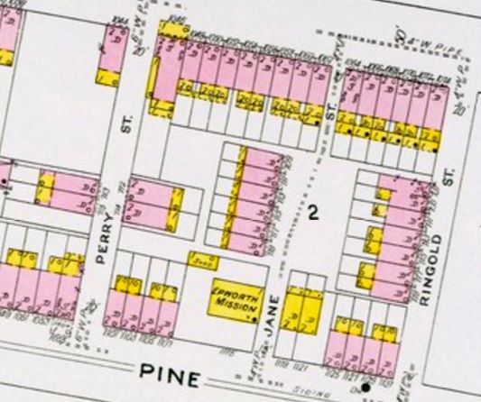 Jane Street, 1906 Sanborn map detail