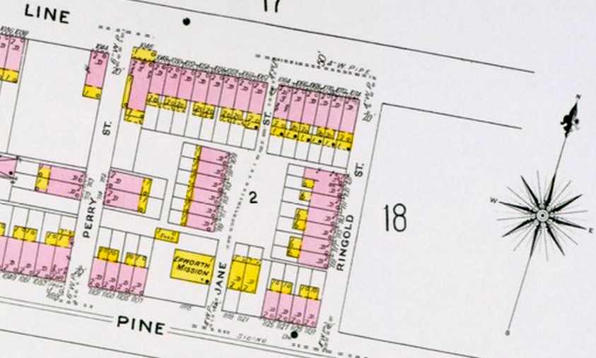 Jane Street area, 1906 Sanborn map